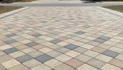 Interlocking paver driveway installation in Myrtle Beach SC by Chop Chop Landscaping