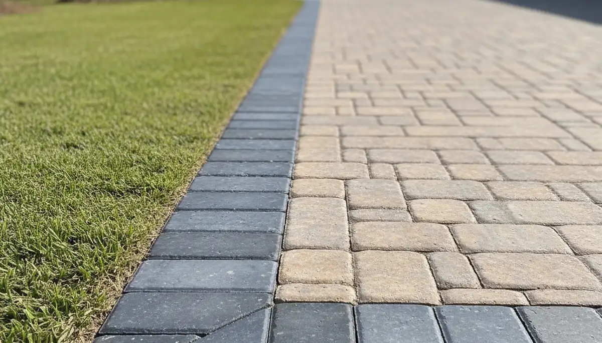 Decorative driveway paver border and edging by Chop Chop Landscaping in Myrtle Beach, SC