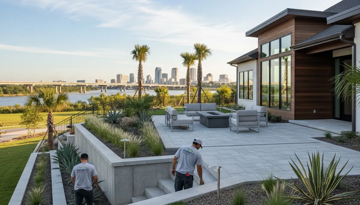 Myrtle Beach, SC landscaping crew providing professional lawn care and yard maintenance services