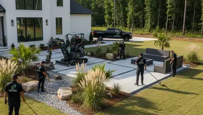 Myrtle Beach, SC landscaping service maintaining a lush, well-kept residential lawn