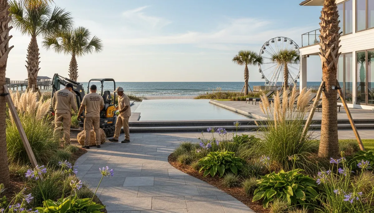 Myrtle Beach, SC landscaping team providing professional lawn care and yard maintenance services